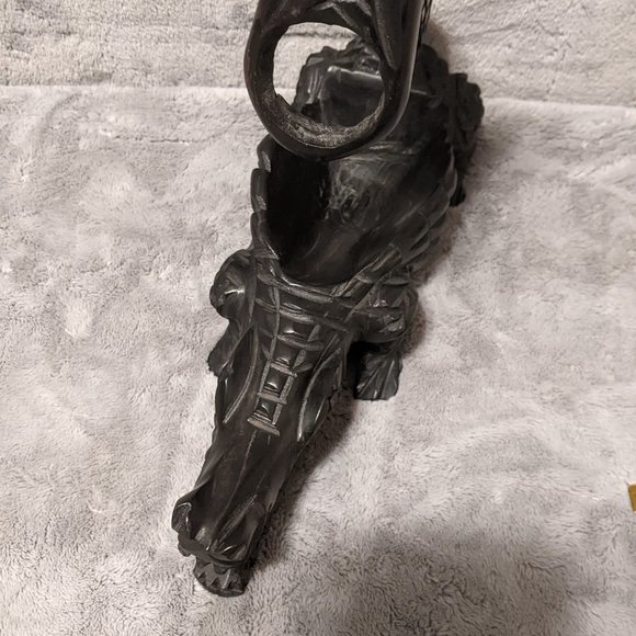 Crocodile Wine Bottle Holder Wooden Display Bar Home African Jungle Safari Decor - Picture 12 of 12